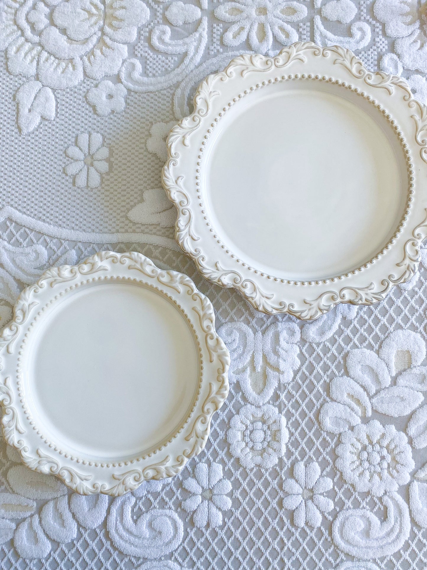 Rustic in White dinner plate