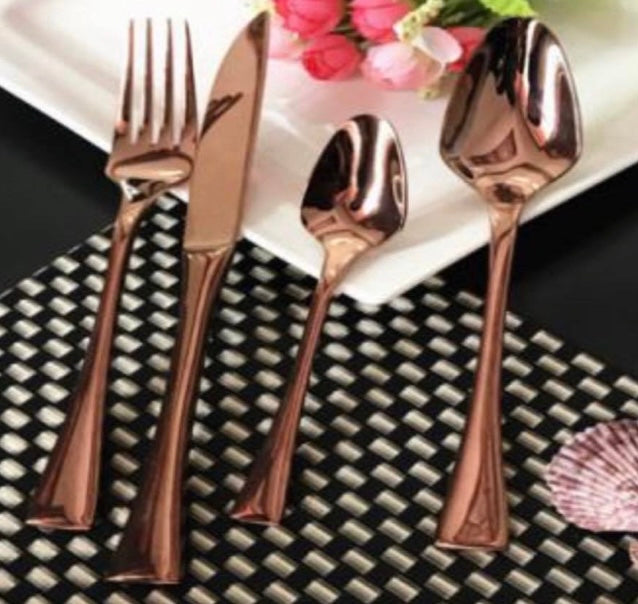 Rose Gold cutlery with wide handle