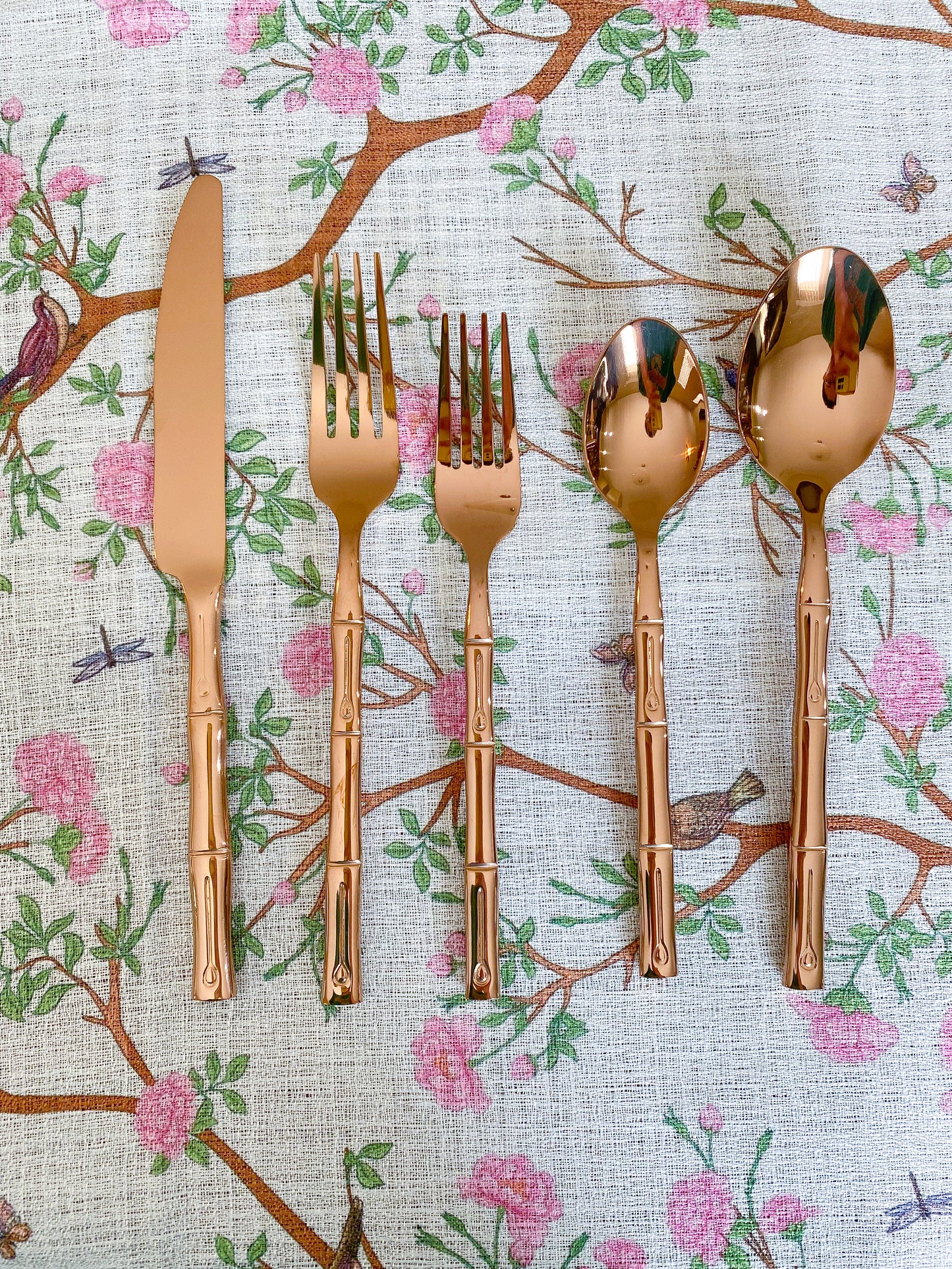 Rose Gold cutlery with detailing