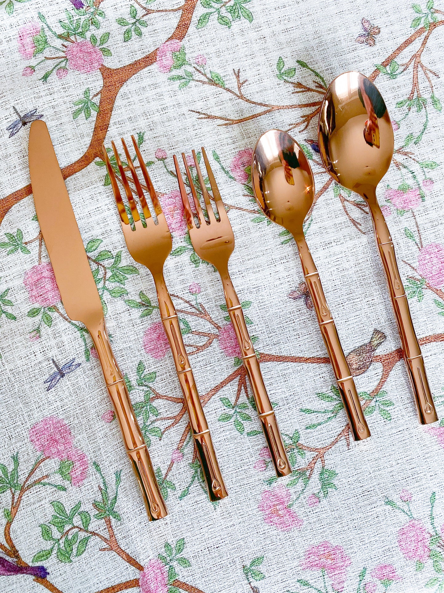 Rose Gold cutlery with detailing